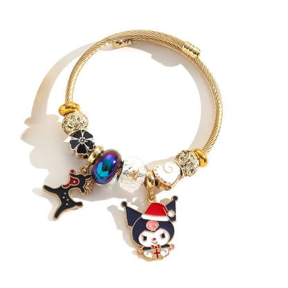 Holiday Character Bangle Beaded Bracelets