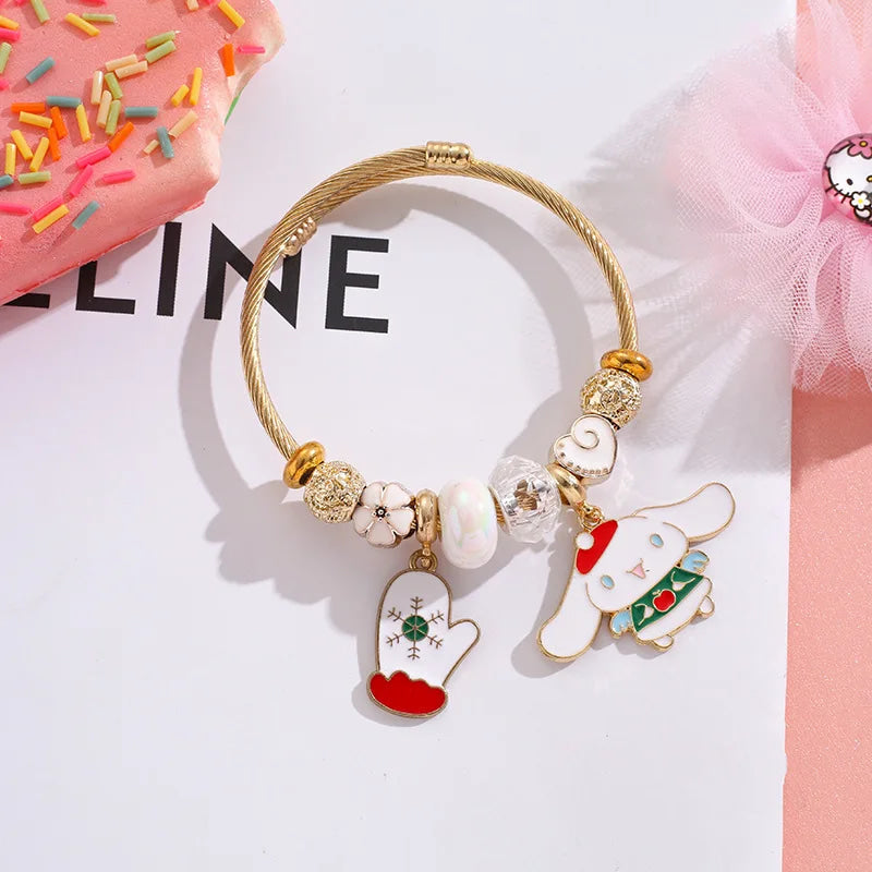 Holiday Character Bangle Beaded Bracelets