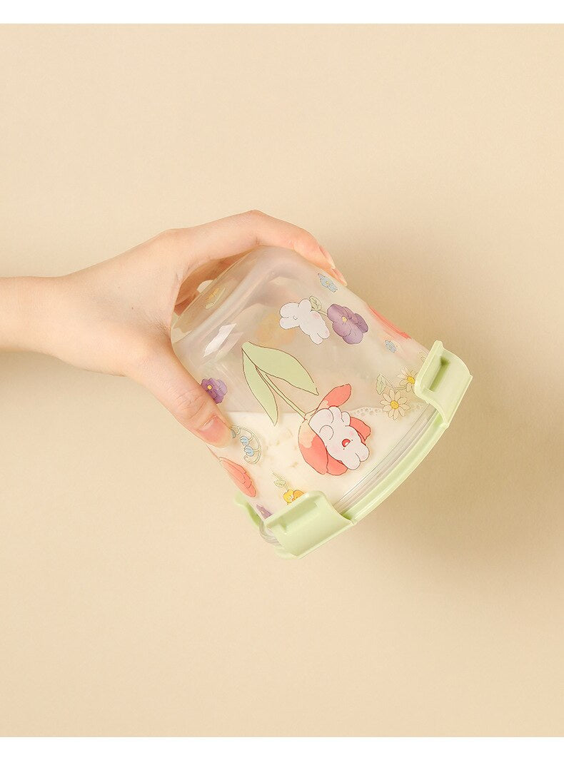 Kawaii Bunny Microwave Glass Bowl With Lid