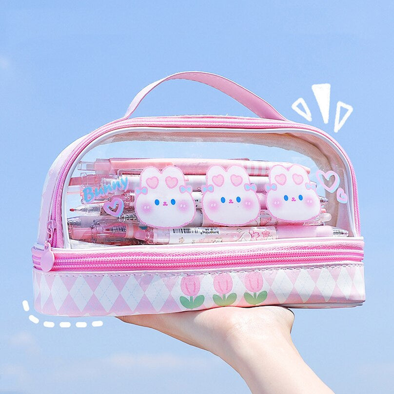 Kawaii Bunny Stationary & Make-up Bag