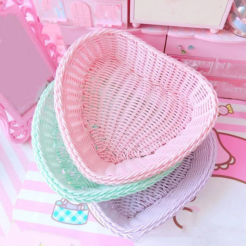 Kawaii Wicker Storage Baskets