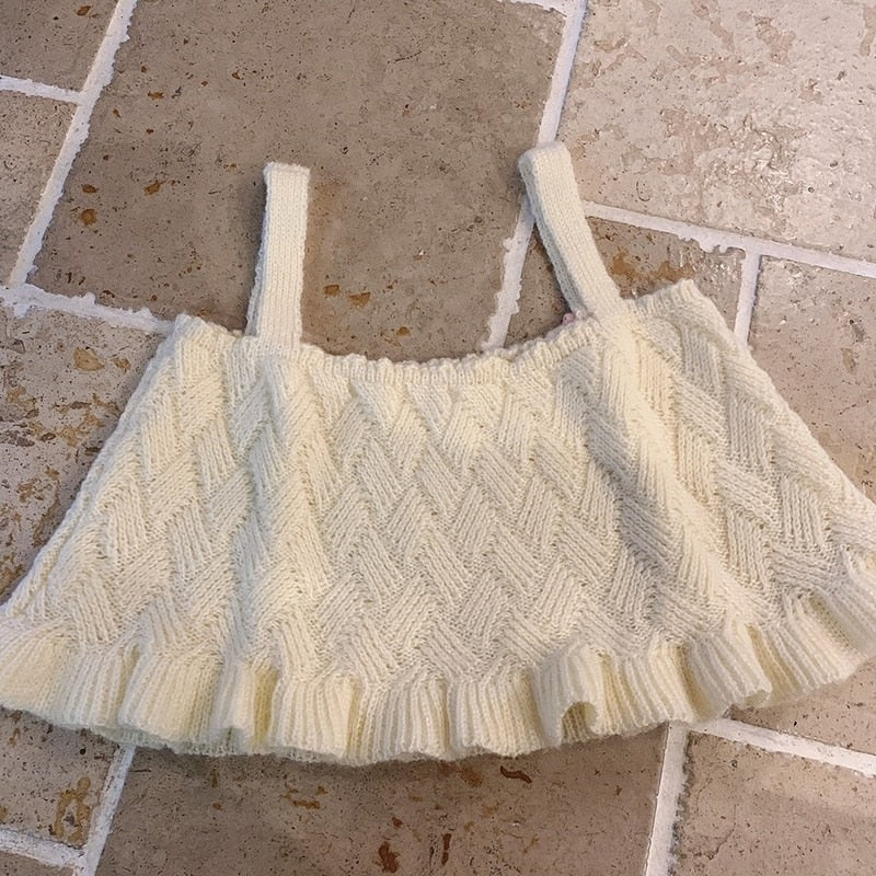 Knit Tulip Fairy Crop Top