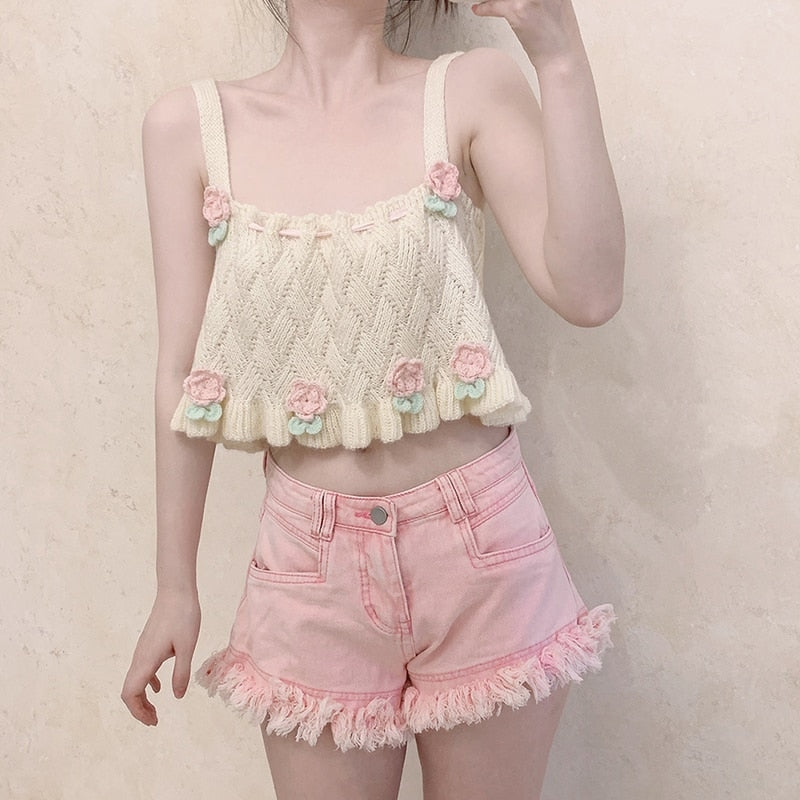 Knit Tulip Fairy Crop Top