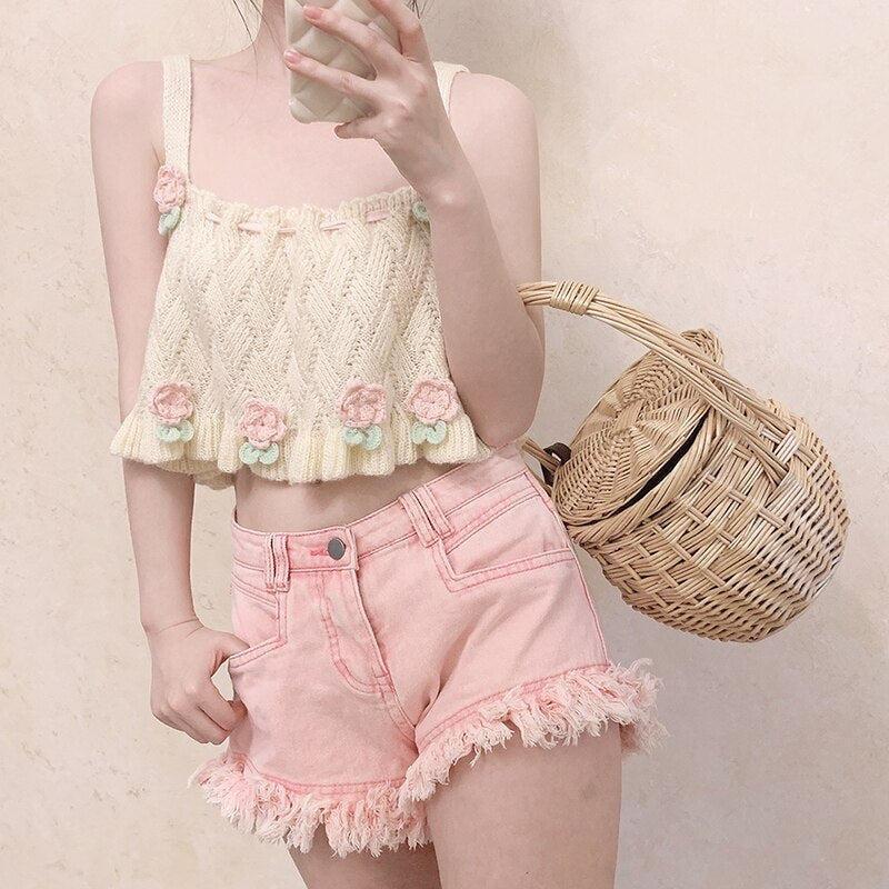 Knit Tulip Fairy Crop Top