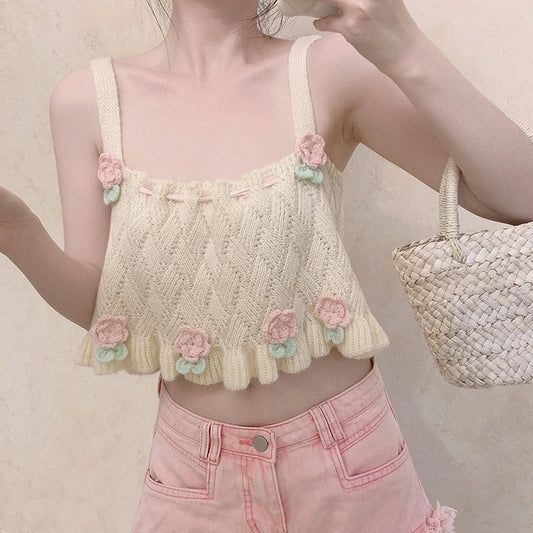 Knit Tulip Fairy Crop Top