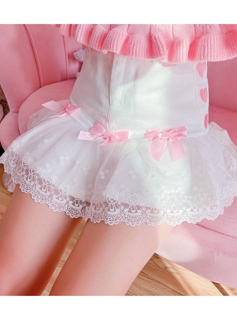 Lace Ribbon Lolita Skirt