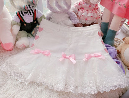 Lace Ribbon Lolita Skirt