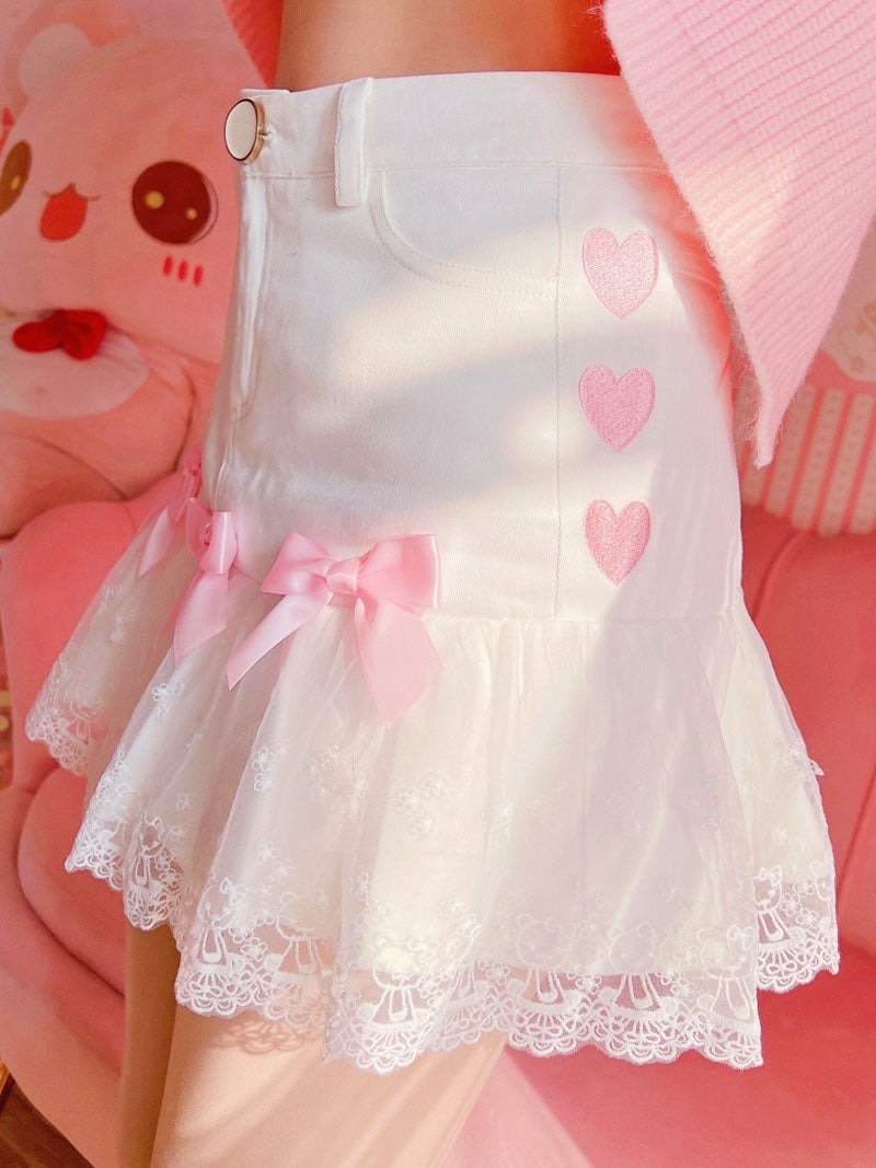 Lace Ribbon Lolita Skirt