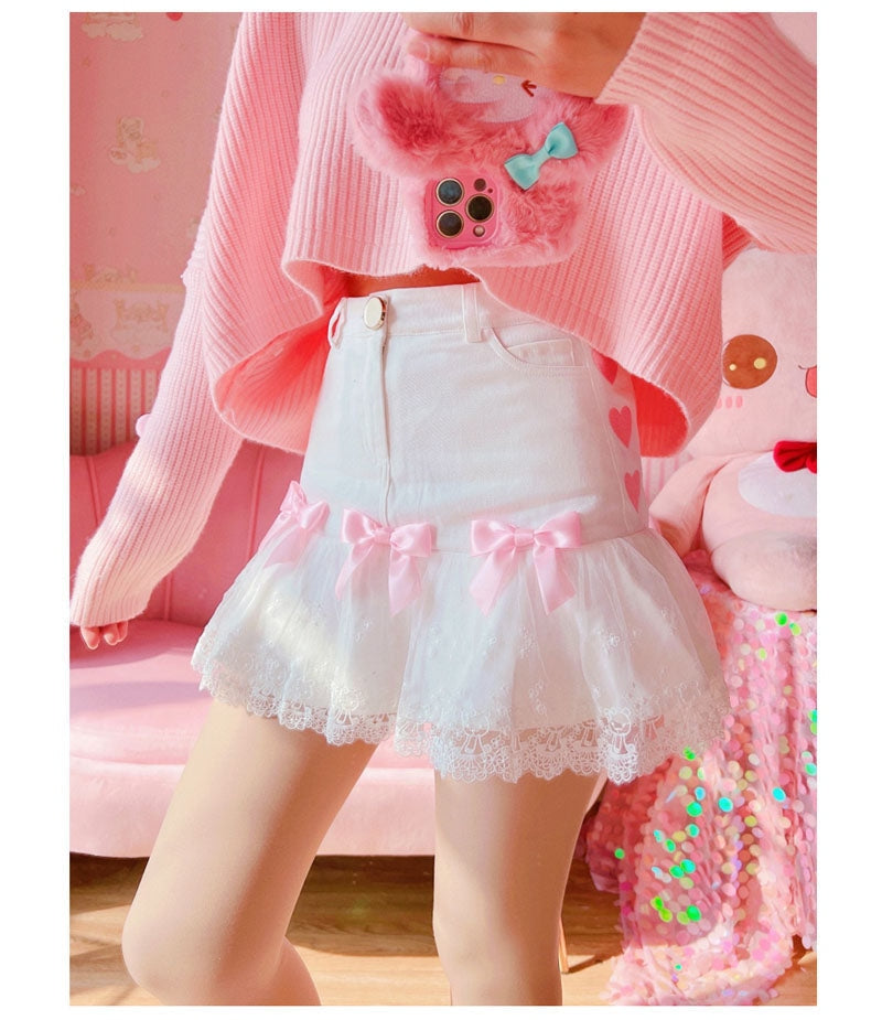 Lace Ribbon Lolita Skirt