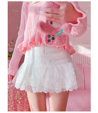 Lace Ribbon Lolita Skirt