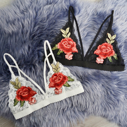 Lace Rose Strappy Bra