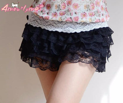 Lace Ruffled Bloomer Shorts