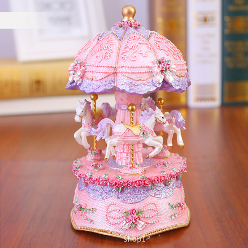 Light Up Carousel Music Box