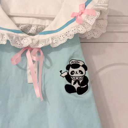 Panda Medic Collared Blouse