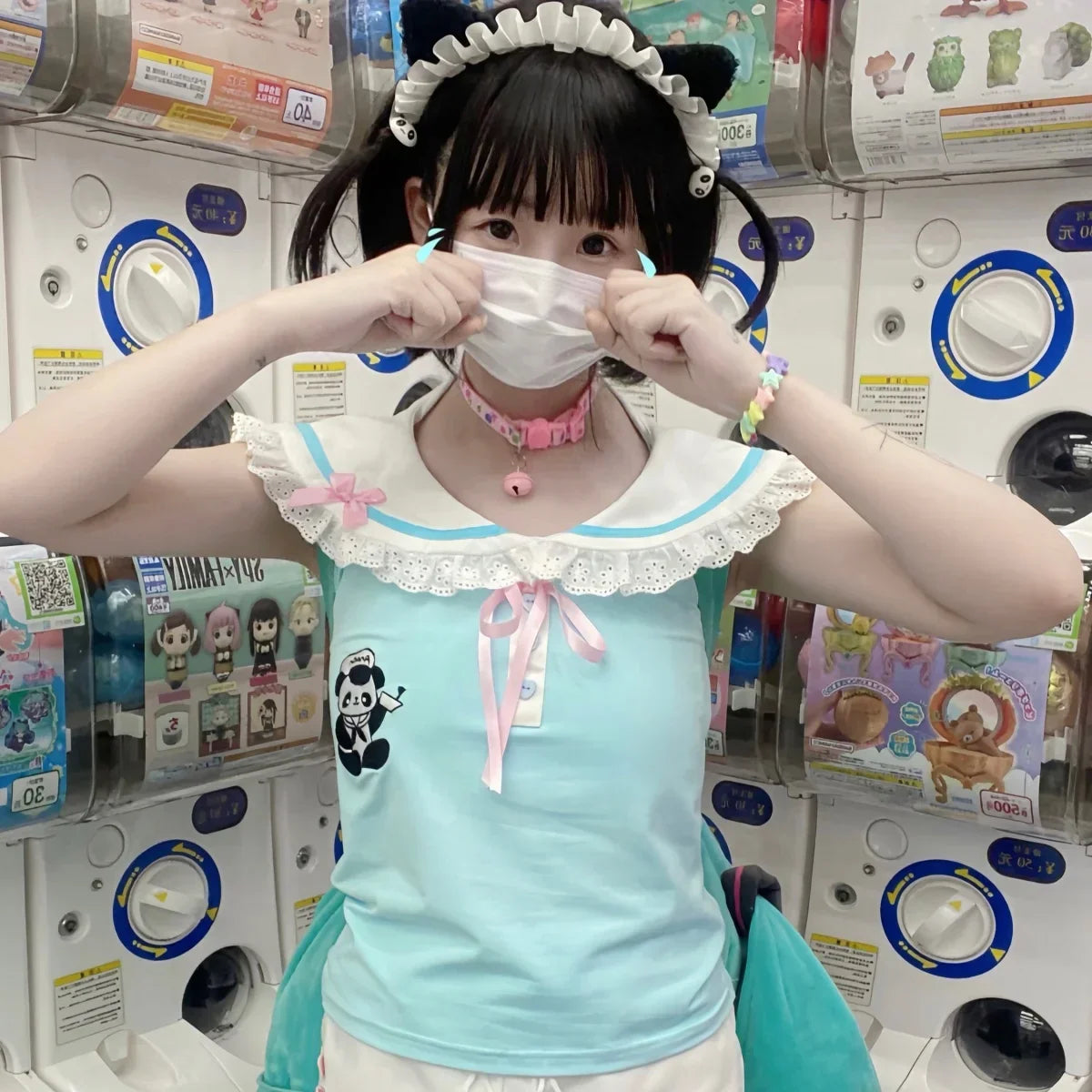 Panda Medic Collared Blouse