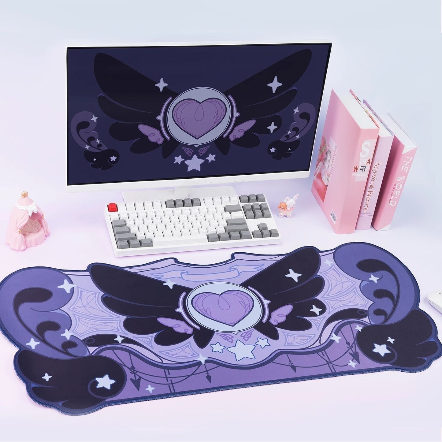 Pastel Goth Angel Heart Mouse Pad