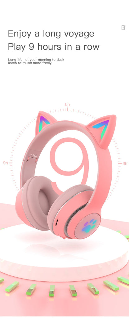 Paw Print Cat Ear Gaming Headphones