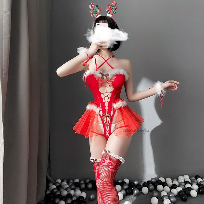 Peekaboo Mrs. Clause Lingerie Set