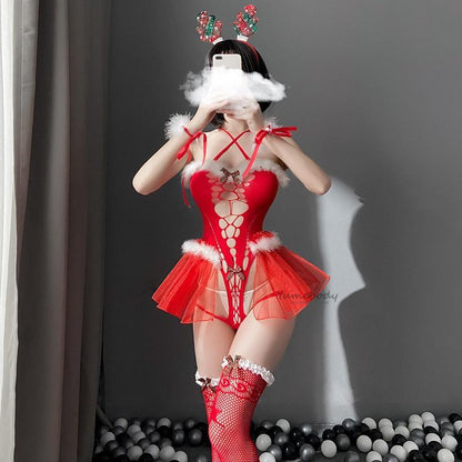 Peekaboo Mrs. Clause Lingerie Set