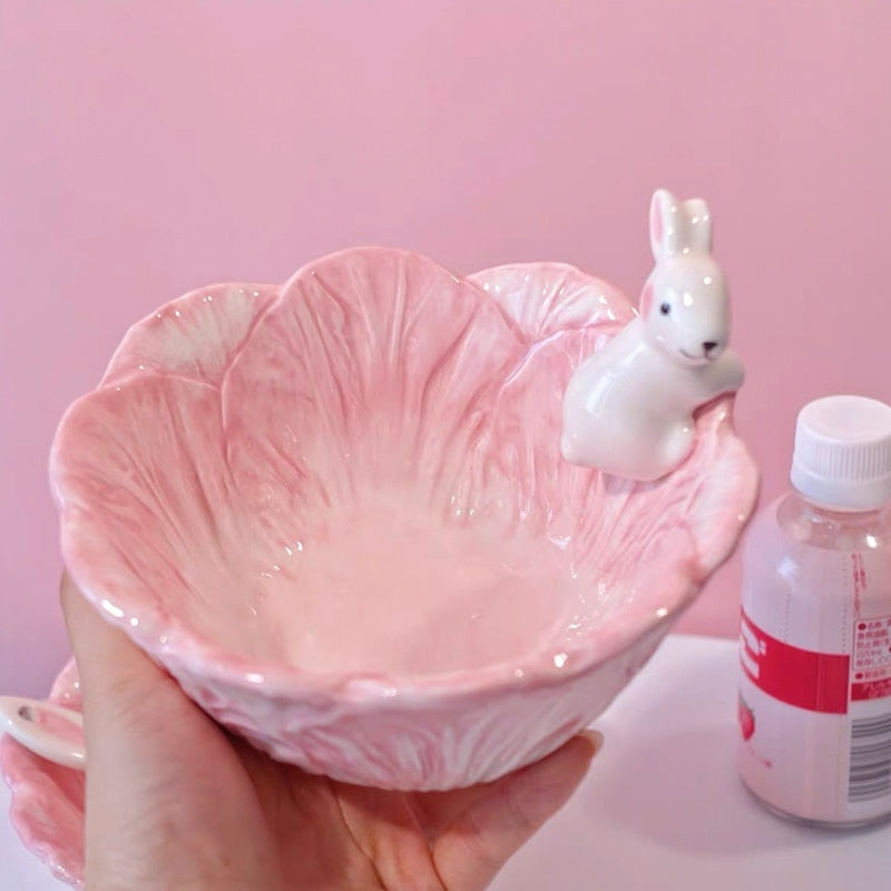 Pink Bunny Bowl & Spoon