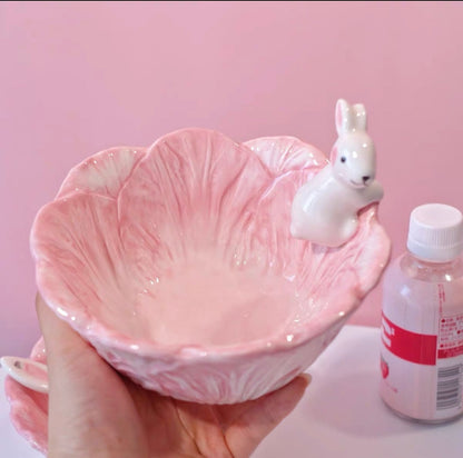 Pink Bunny Bowl & Spoon