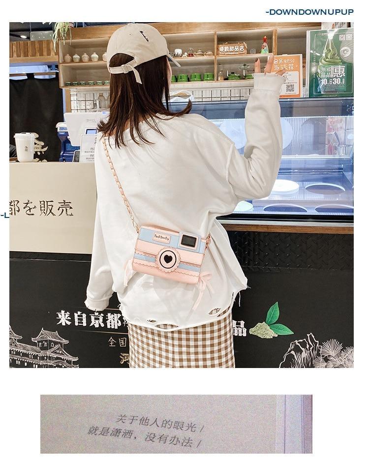 Pink Camera Shoulder Bag