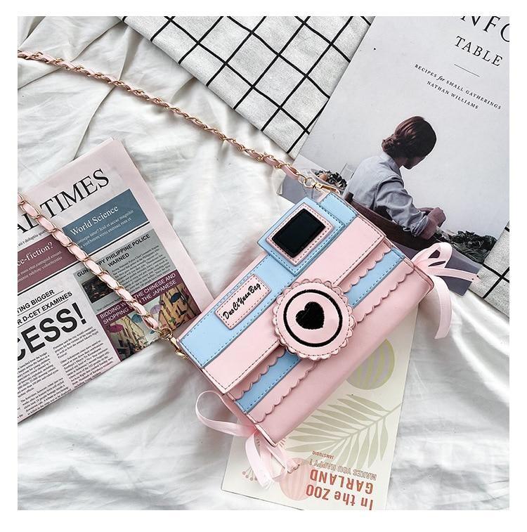 Pink Camera Shoulder Bag