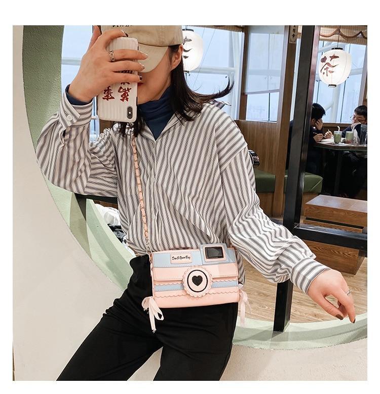 Pink Camera Shoulder Bag