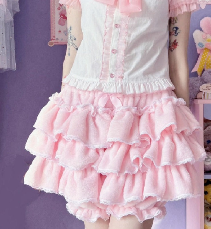 Pink Layered Cake Bloomer Shorts