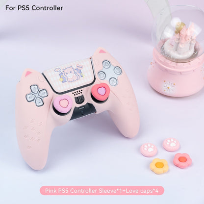 Pink Neko PS5 & Switch Controller Covers