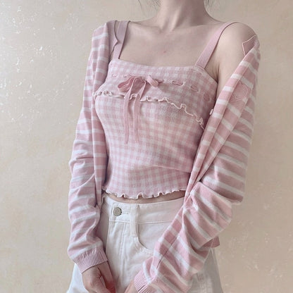 Pink Plaid Princess Crop Top