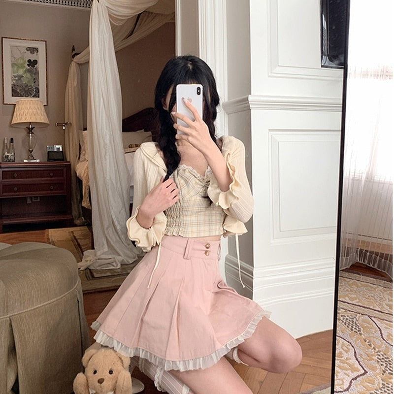 Pink Pleated Angelcore Skirt