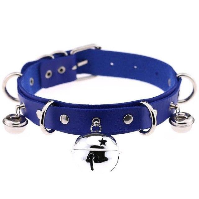 Pleather Cat Bell Collar