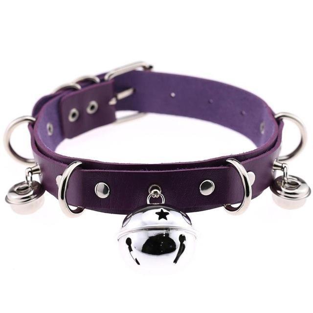 Pleather Cat Bell Collar