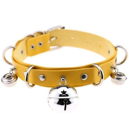 Pleather Cat Bell Collar