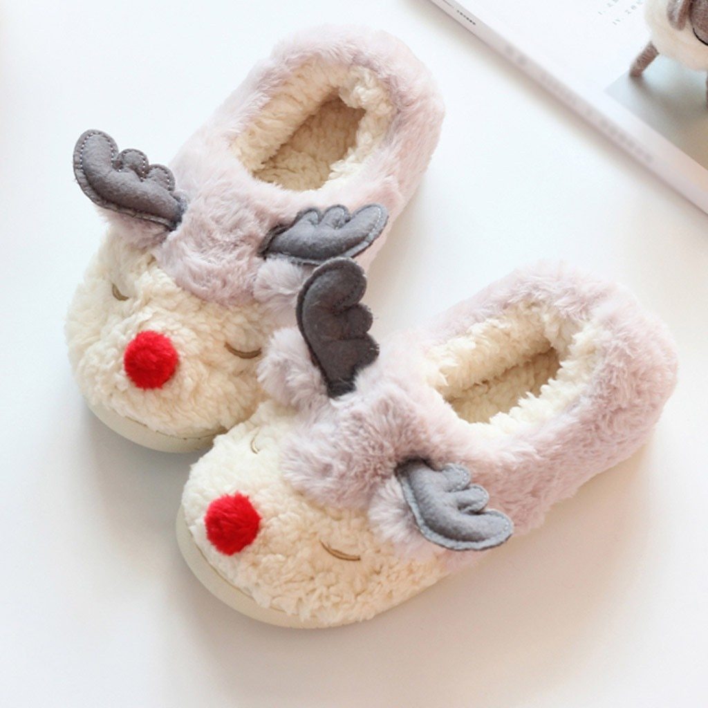 Pastel Reindeer Slippers