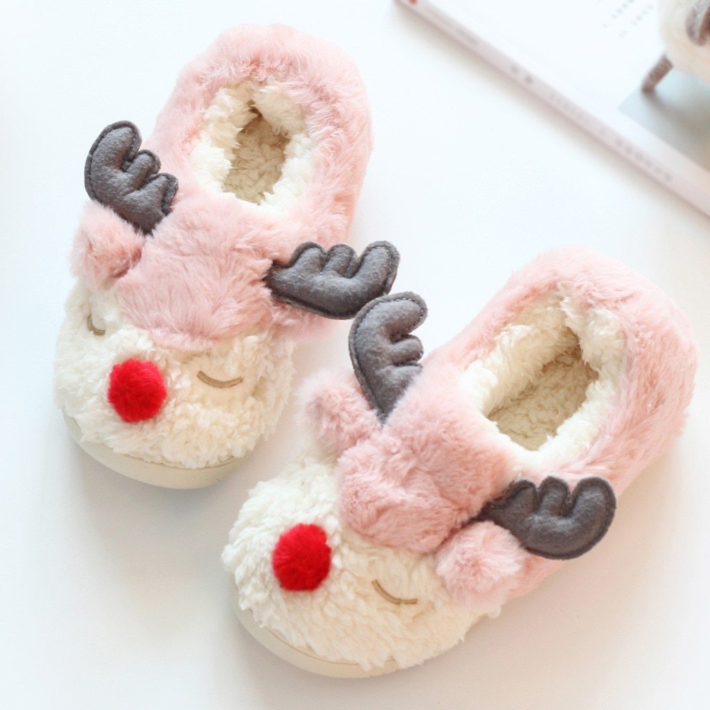 Pastel Reindeer Slippers