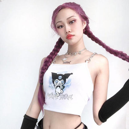 Dark Baby Kuromi Crop Top