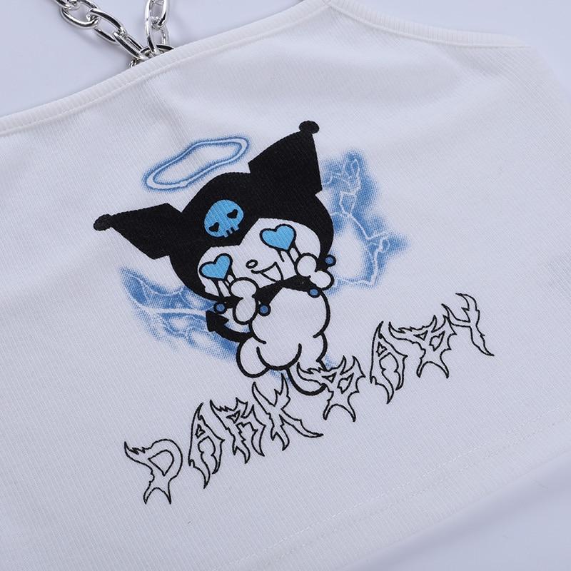 Dark Baby Kuromi Crop Top