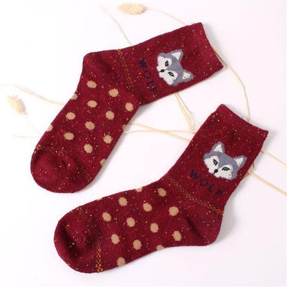 Snowy Little Fox Socks