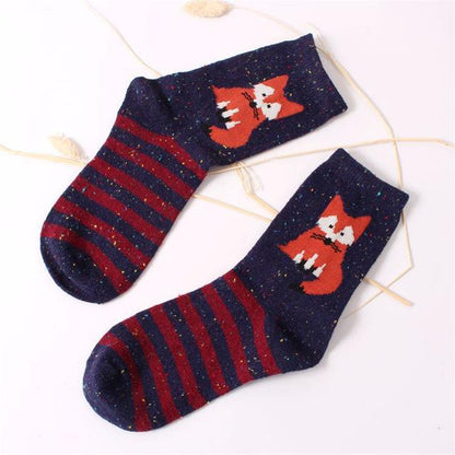 Snowy Little Fox Socks