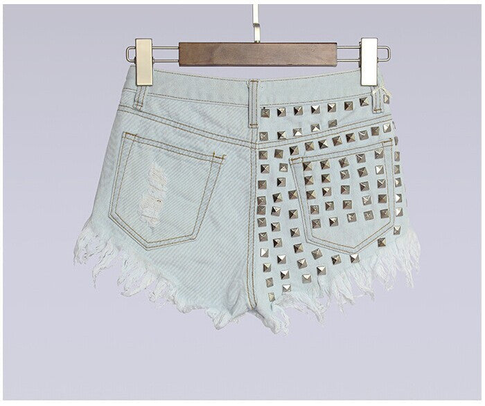 Studded Jean Shorts