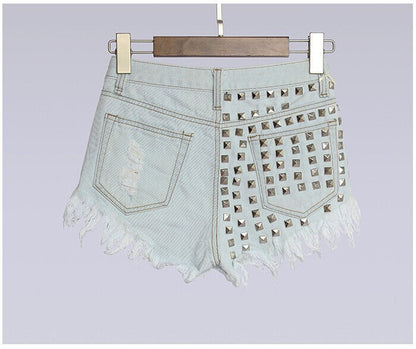 Studded Jean Shorts