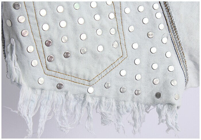 Studded Jean Shorts