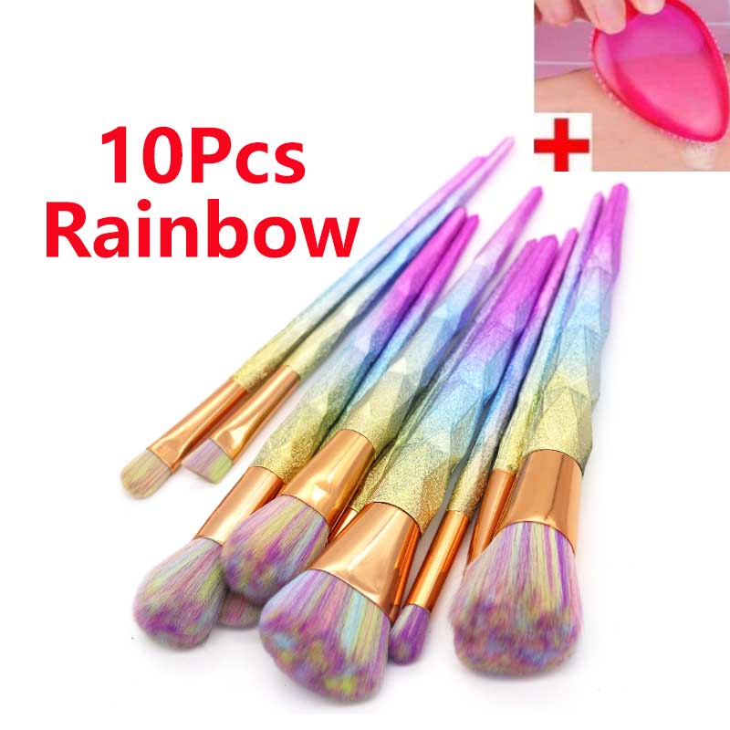 Glitter Rainbow Unicorn Brushes