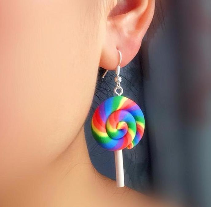 Rainbow Lollipop Earrings