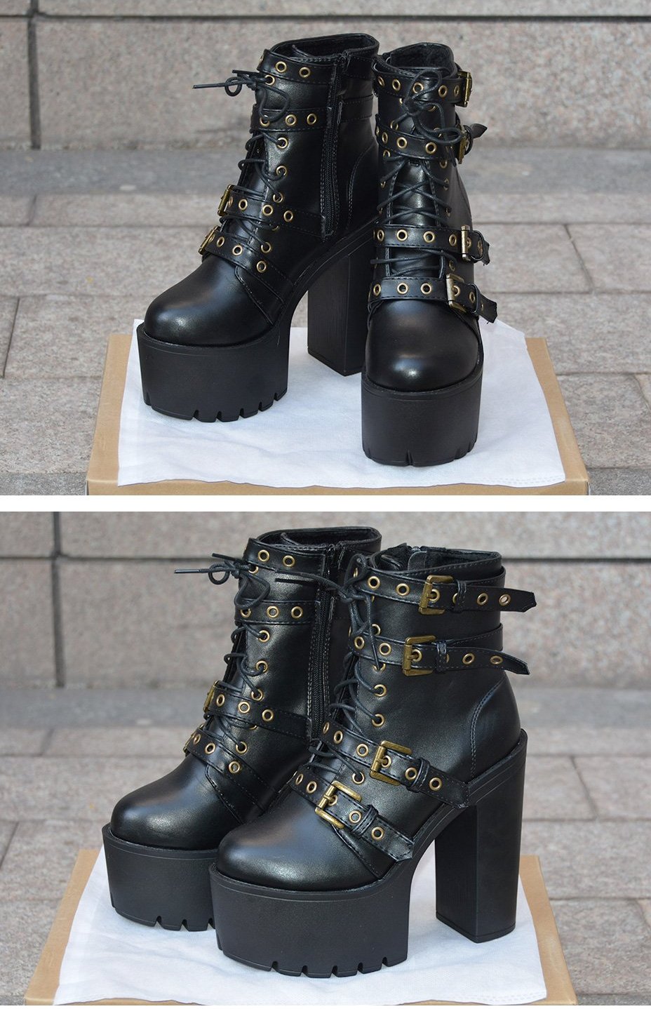 Punk Rock Buckle Boots