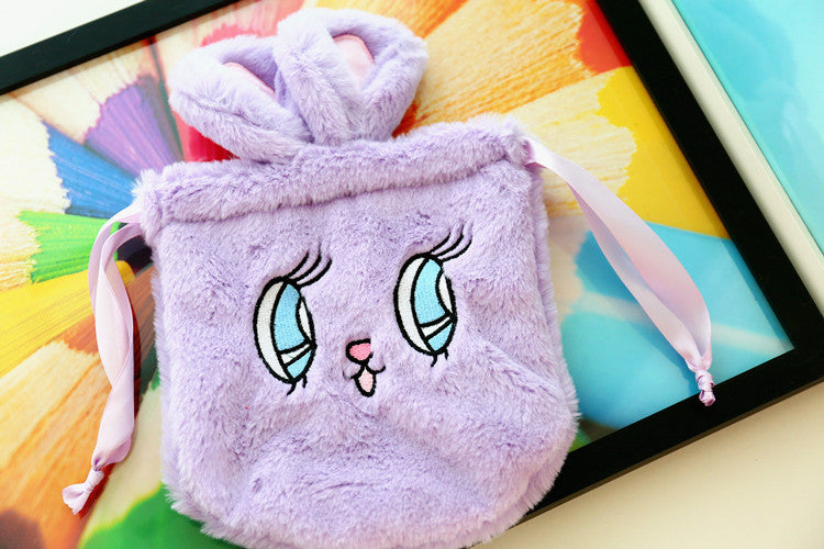 Fluffy Bunny Drawstring Bag