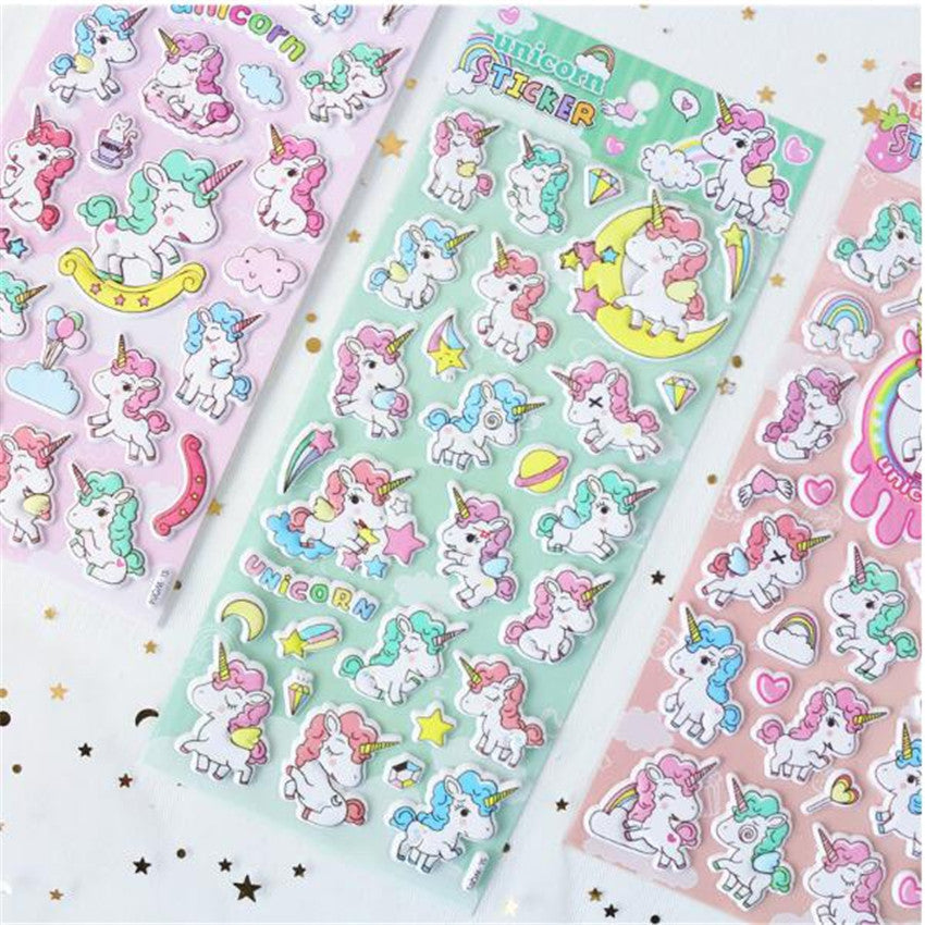 Puffy Unicorn Stickers