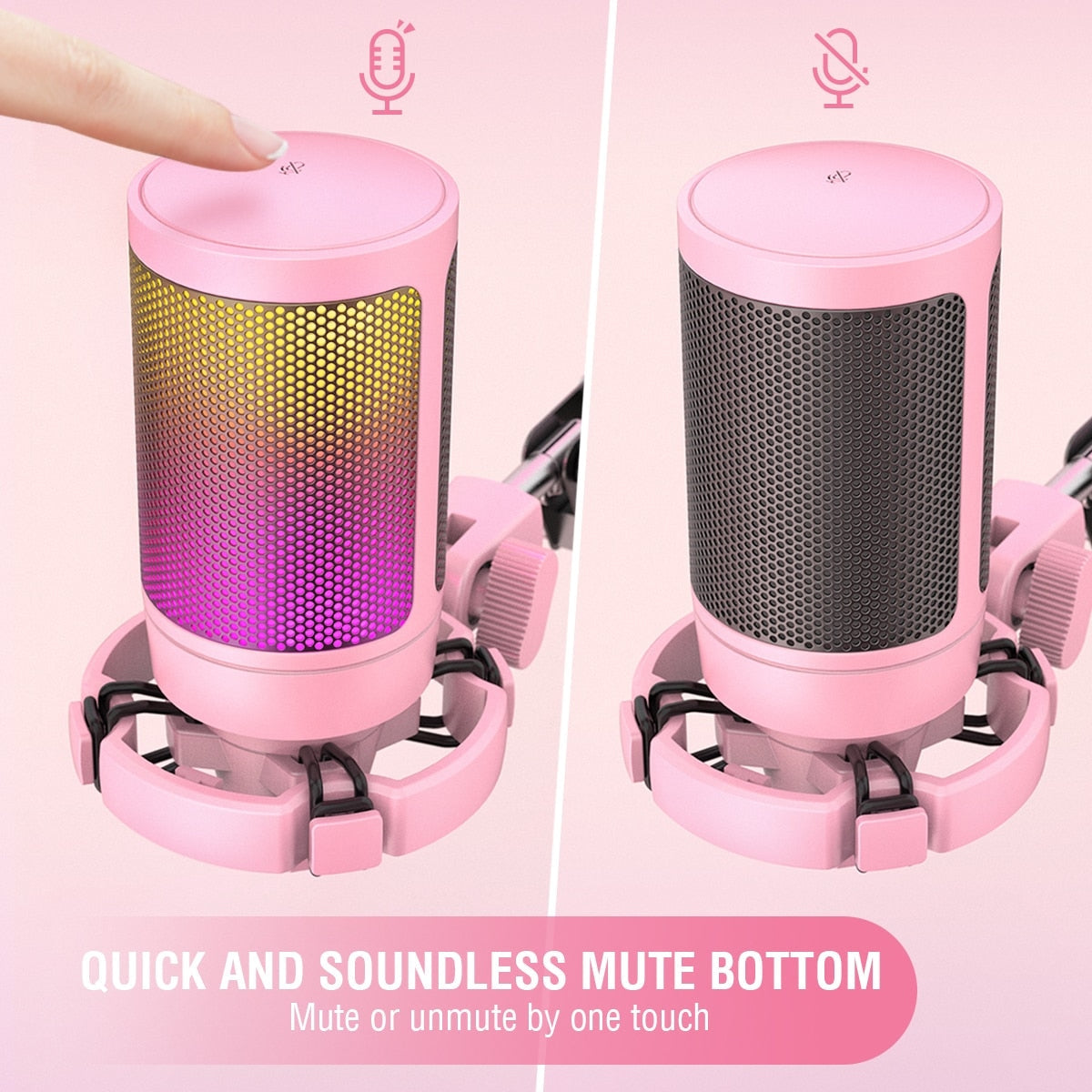 Professional Pink Streaming Microphone